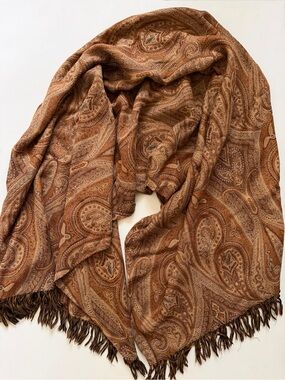 Restoration Hardware Paisley Print Fringe Throw